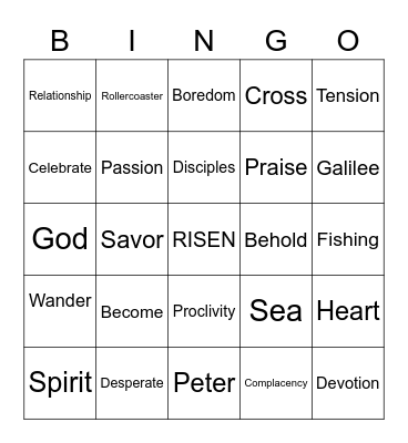 Easter 2022 Bingo Card