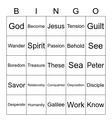 Easter 2022 Bingo Card