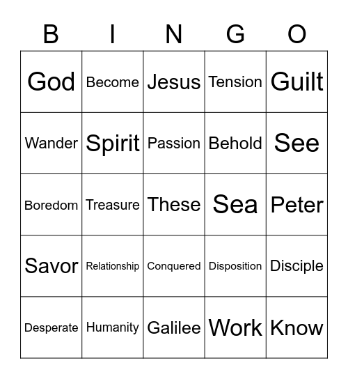 Easter 2022 Bingo Card
