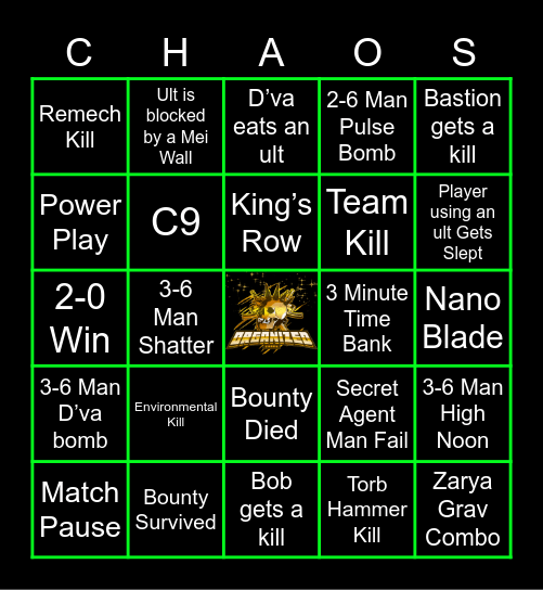 Birthday Bash OC Bingo Card