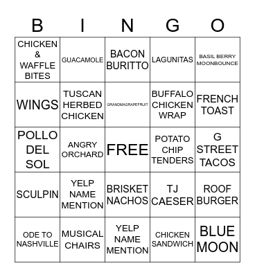 TIN ROOF BINGO! Bingo Card