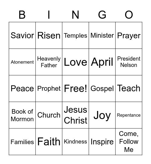 Easter Bingo Card