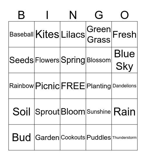 Spring BINGO Card