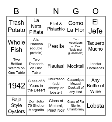 La Neta Server Bingo Card