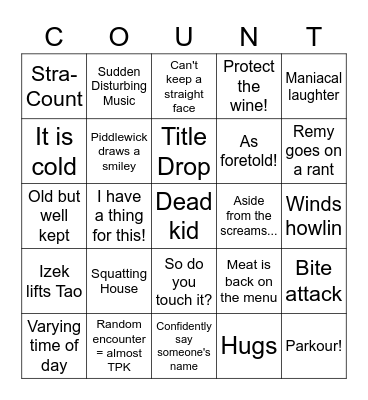 Bingo of Strahd Bingo Card