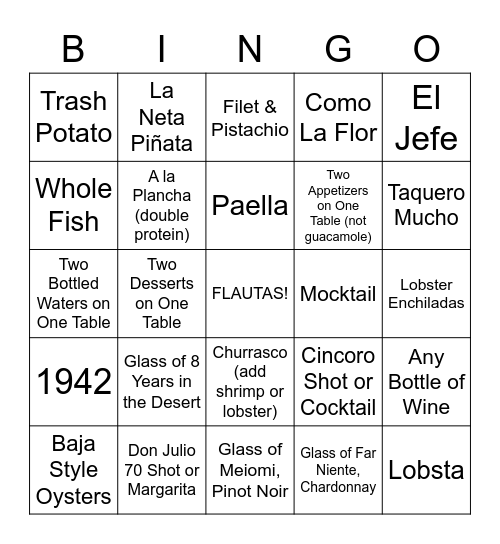 La Neta Server Bingo Card