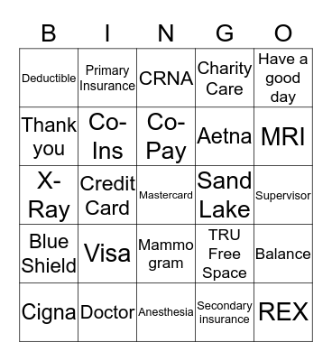 Customer Service Bingo Card