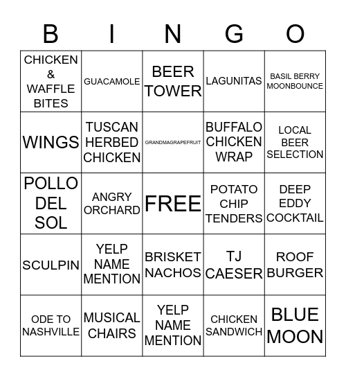 TIN ROOF BINGO! Bingo Card