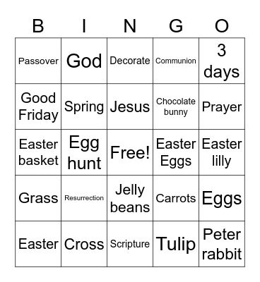 EASTER Bingo Card