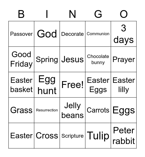 EASTER Bingo Card