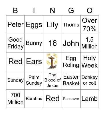 Easter 2022 B Bingo Card