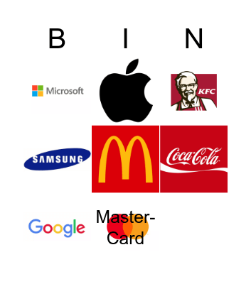 Famous Brands/Logos in HK Bingo Card