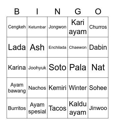 JW BINGO Card