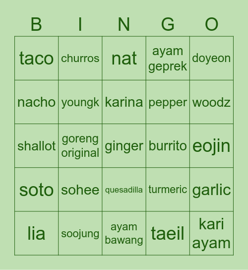 Doyeon’s Bingo Card