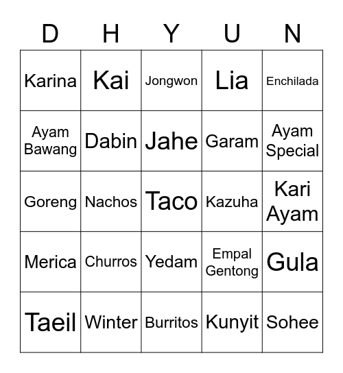 Bingo with Pat Bingo Card