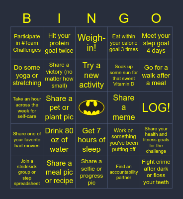BATMAN AND ROBIN BINGO #1 Bingo Card