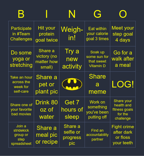 BATMAN AND ROBIN BINGO #1 Bingo Card