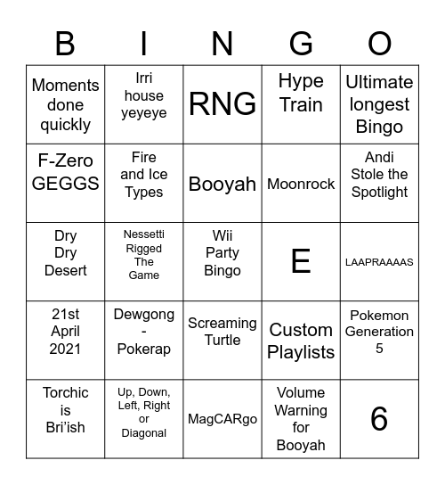 Irri's Bingo Card (Round 2) Bingo Card