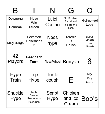 Andi's Bingo Card (Round 2) Bingo Card