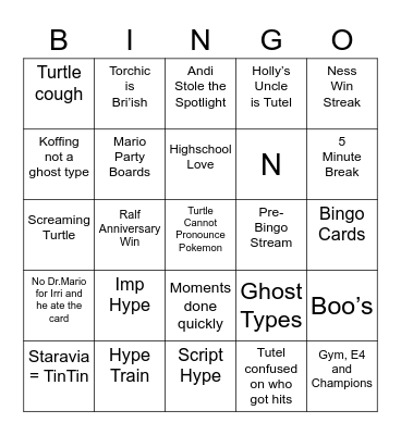 Andi's Bingo Card (Round 1) Bingo Card