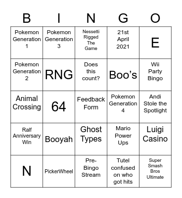 Bready's Bingo Card (Round 1) Bingo Card