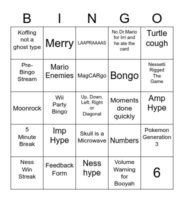 Arrow's Bingo Card (Round 1) Bingo Card