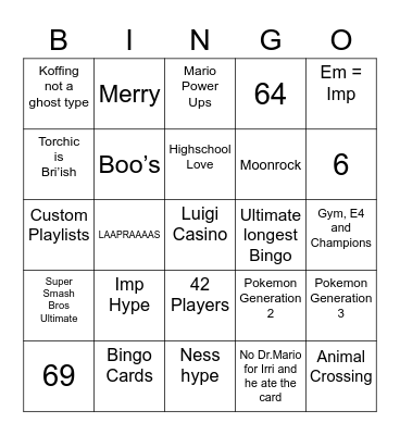 Zekky's Bingo Card (Round 2) Bingo Card