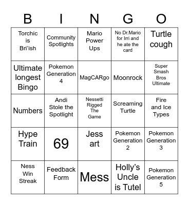 Zekky's Bingo Card (Round 1) Bingo Card