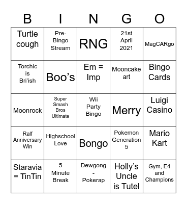 Kurisu's Bingo Card (Round 2) Bingo Card