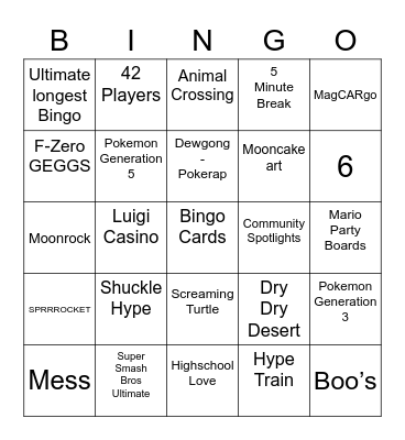 Kurisu's Bingo Card (Round 1) Bingo Card