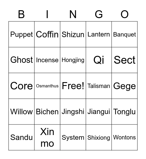 Danmei bingo Card