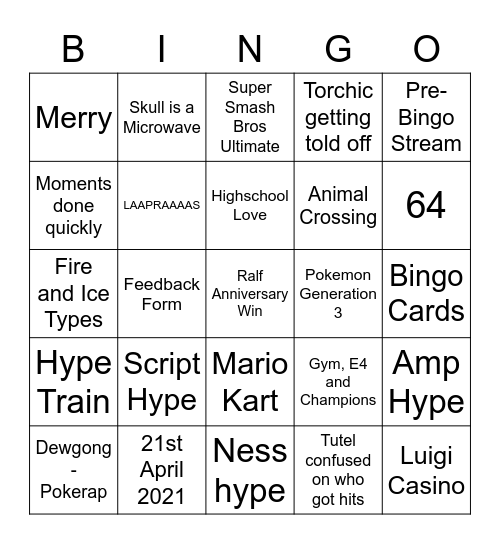 Steelcario Round 2 (Anniversary) Bingo Card