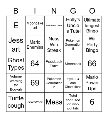 Em (Sephiroth) Round 1 (Anniversary) Bingo Card