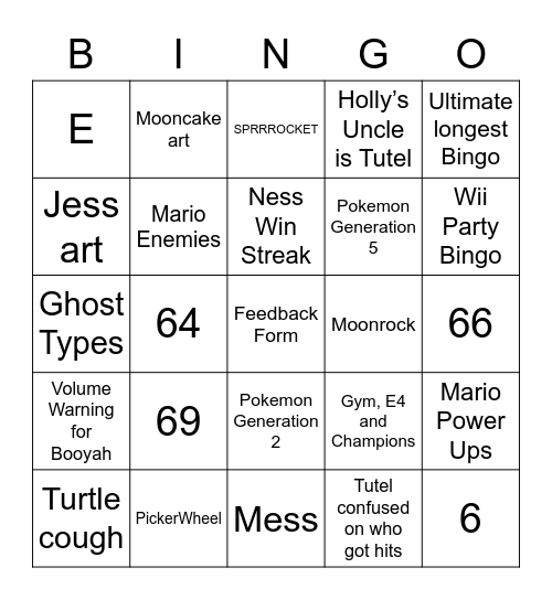 Em (Sephiroth) Round 1 (Anniversary) Bingo Card