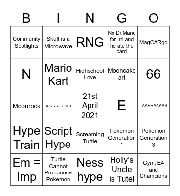 DEVIL Round 1 (Anniversary) Bingo Card