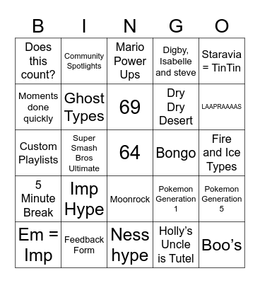 Tutel (Joestar) Round 2 (Anniversary) Bingo Card