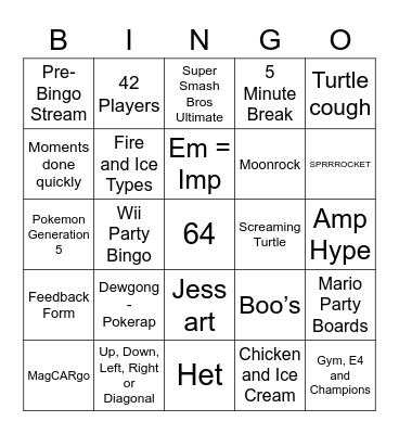 Rahen Round 1 (Anniversary) Bingo Card