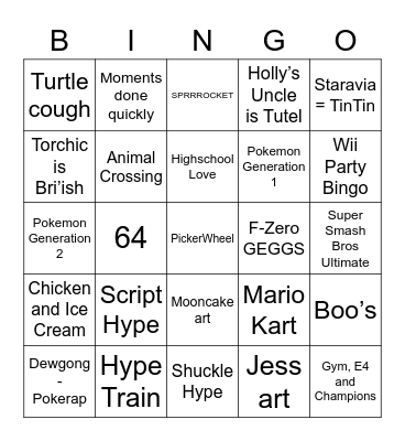 Rahen Round 2 (Anniversary) Bingo Card