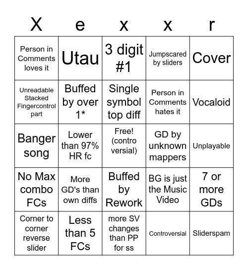 Ryuusei Aika Bingo Card