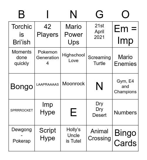 Birb Round 2 [Anniversary] Bingo Card
