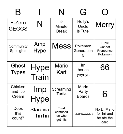 VeggieJoe Round 2 [Anniversary] Bingo Card