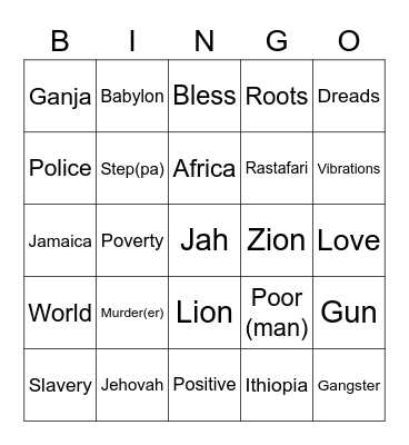 Dub bingo Card