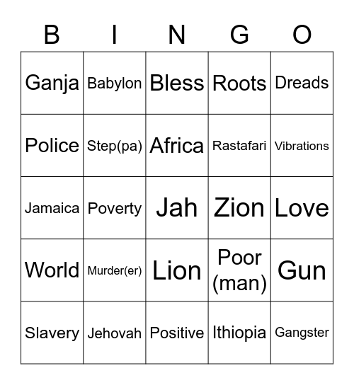 Dub bingo Card