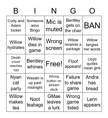 Birthday Bingo Card
