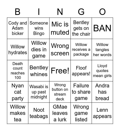 Birthday Bingo Card