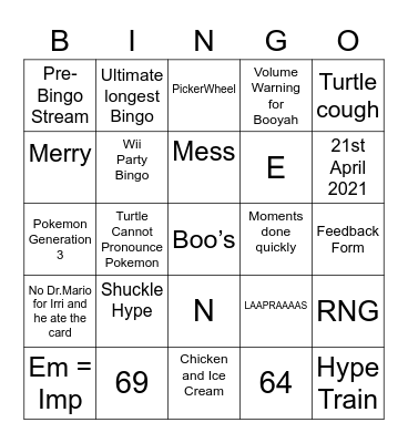 Skull (Kemono Frozen Peas) Round 2 [Anniversary] Bingo Card