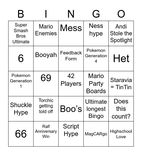 Frosty Round 1 [Anniversary] Bingo Card