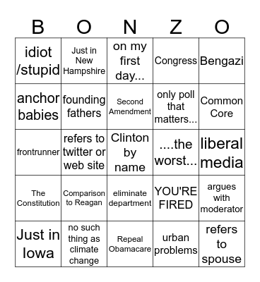 GOP TRIBUTE TO RONALD REAGAN Bingo Card