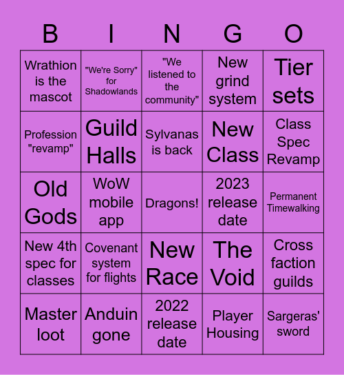 Tribe 10.0 Reveal Bingo Card