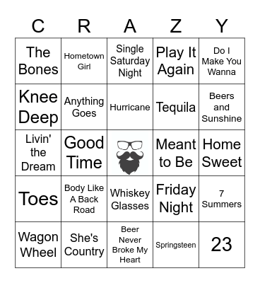 WILD CARD ROUND | COUNTRY HITS Bingo Card